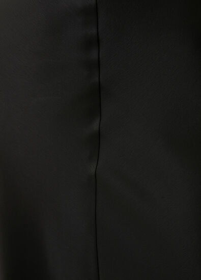 Beymen Club Black Maxi Satin Evening Dress - 7