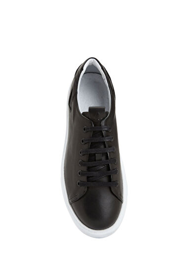 Beymen Club Siyah Logolu Kadın Deri Sneaker - 4