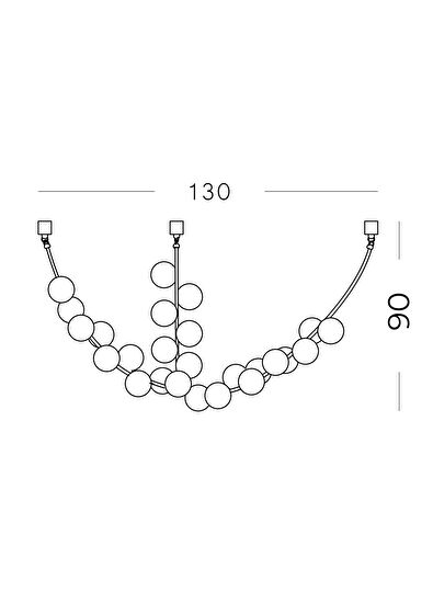 Waxy Design Studio Bubloon Mat Pirinç Avize - 5