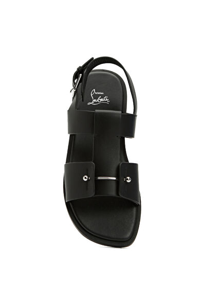 Christian Louboutin Chambeliss Black Men's Leather Sandals - 4