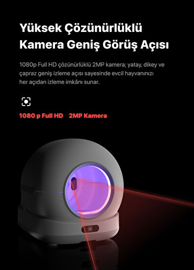 X8623 Kameralı Akıllı Otomatik Kedi Tuvaleti - Görsel 7