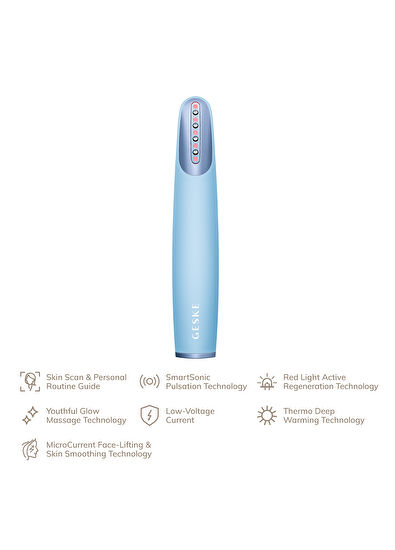 Geske Skin Firming Wand Aquamarine Titreşimli Kırmızı Led Terapili Sıkılaştırıcı Yüz Bakım Cihazı - 5