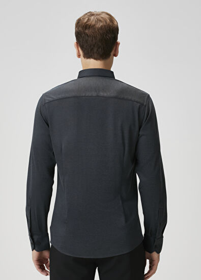 Beymen Club Slim Fit Antrasit Pensli Örme Gömlek - 5