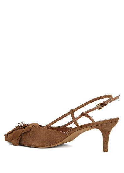 Beymen Club Taba Çiçek Patchli Süet Topuklu Ayakkabı - 3