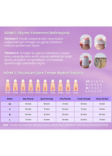 Takma Takma Kısa Balerin 15'li Beyaz Protez Takma Tırnak TT1423 - 7