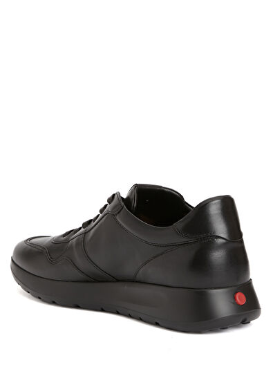Siyah Erkek Deri Sneaker - Görsel 5