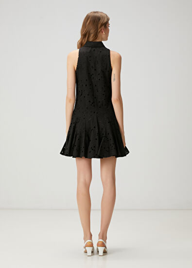 Beymen Club Siyah Nakışlı Mini Elbise - 5
