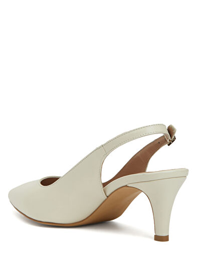 Beymen Club Ekru Deri Topuklu Ayakkabı - 3