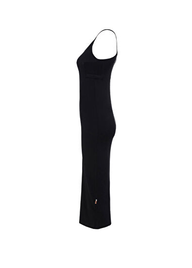 Nasaqu Saplu Bodycon Black Women's Midi Dress - 6