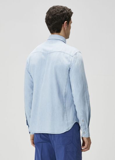 Tom Ford Açık Mavi Western Denim Gömlek - 5