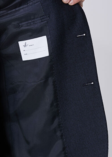 Beymen Club Pied De Poule Navy Blue Wool Suit - 9