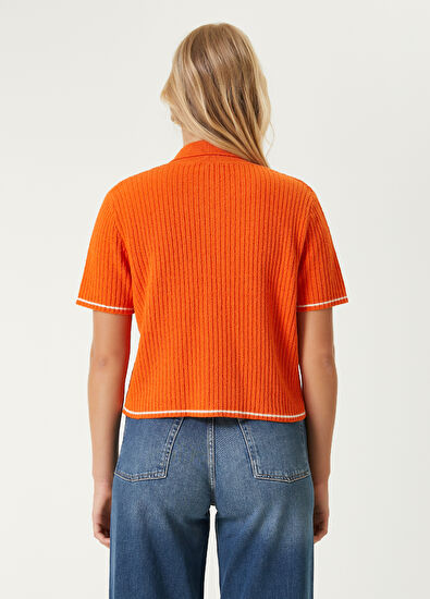 Beymen Club Orange Terry Textured Crop Cardigan - 6