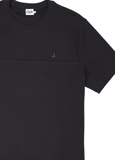 Beymen Club Relaxed Fit Navy Blue Ribbed Detail T-shirt - 7