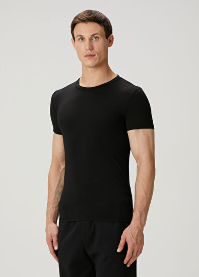 Zegna Underwear Siyah Basic T-shirt - 3