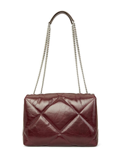 Tory Burch Kira Diamond Koyu Bordo Kadın Deri Omuz Çantası - 4