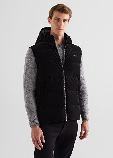 Gant Siyah Kapüşonlu Erkek Spor Yelek - 6