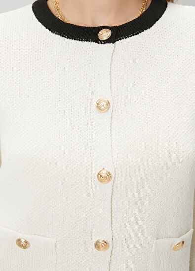 Beymen Club Ekru Şerit Detaylı Triko Ceket - 6