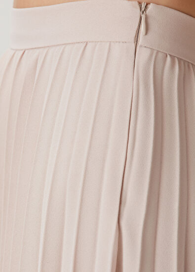 Beymen Club Light Beige Plisoleil Midi Crepe Skirt - 5