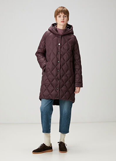 Beymen Club Mürdüm Kapüşonlu Kaban - 3