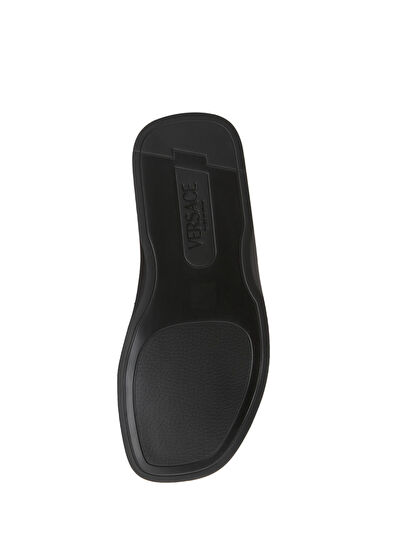Versace Black Men's Leather Slippers - 5