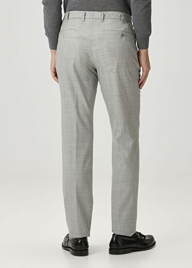 Rota Açık Gri Pile Detaylı Yün Pantolon - 3