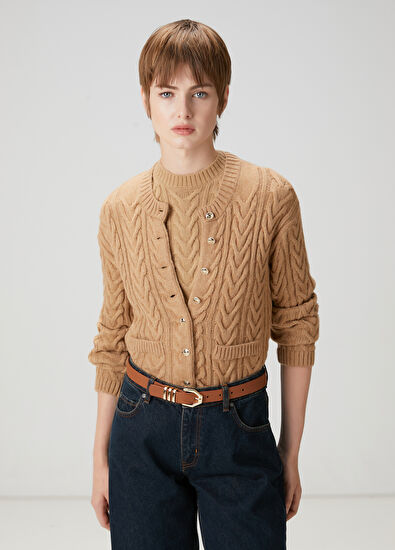 Camel Balıksırtı Desenli Hırka Beymen Club Camel Balıksırtı Desenli Hırka - 3