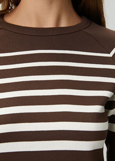 Beymen Club Kahverengi Çizgili Sweatshirt - 6