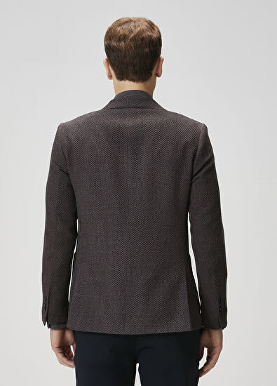 Beymen Club Plum Dobby Two-Tone Wool Blazer - 5