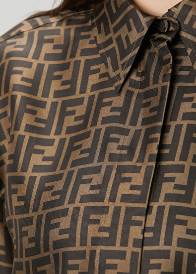 Kahverengi İpek Gömlek - Görsel 6