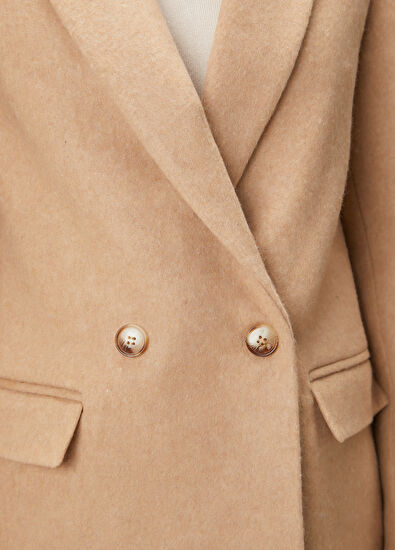 Beymen Club Camel Double-Breasted Coat - 4