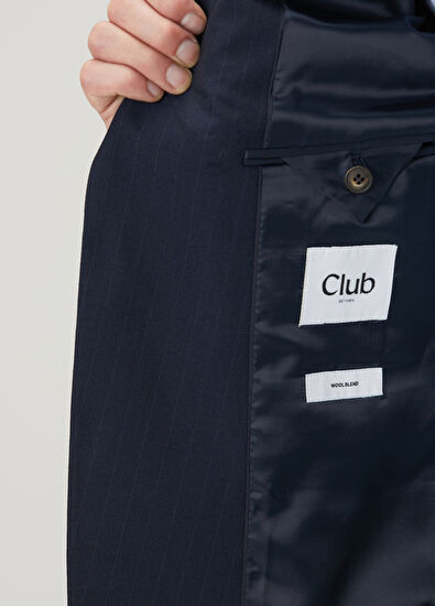 Beymen Club Navy Blue Stripe Patterned Wool Blend Suit - 9