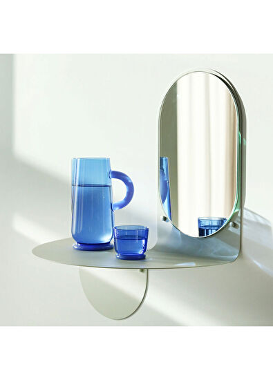 KLEVERING Flip Açık Gri Metal Raflı Duvar Aynası - 3