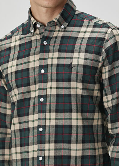 Beymen Club Comfort Fit Yeşil Ekose Desenli Gömlek - 6