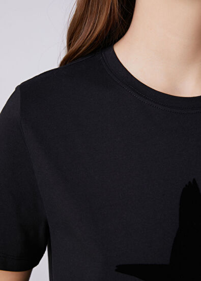 Beymen Club Siyah Tonal Logo Baskılı T-shirt - 7