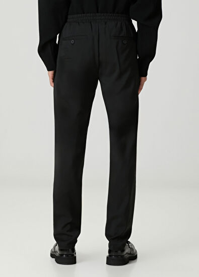 Academia Siyah Beli Kordonlu Palermo Yün Pantolon - 3