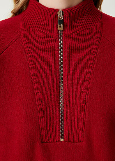 Beymen Club Red Zippered Wool Sweater - 5