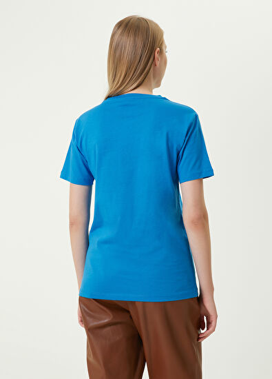 Beymen Club Mavi Bisiklet Yaka Tonal Logolu T-shirt - 6