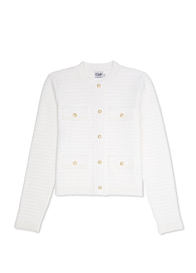 Beymen Club Kırık Beyaz Triko Ceket - 7