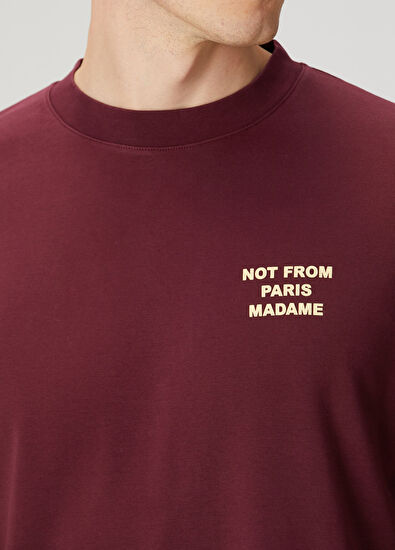 Drôle De Monsieur Bordo Logo Baskılı T-shirt - 5