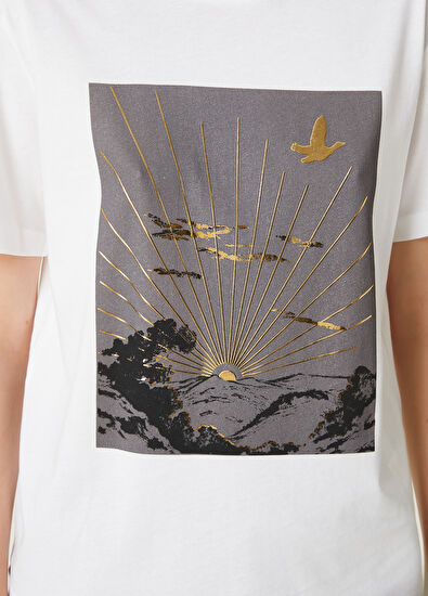 Beymen Club Beyaz Baskılı T-shirt - 5