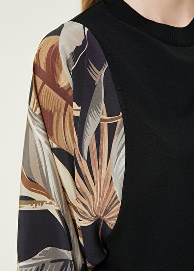 Beymen Club Siyah Desenli İpek Garnili Kazak - 5