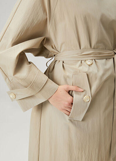 Beymen Club Papertouch Oversize Beige Overcoat - 7
