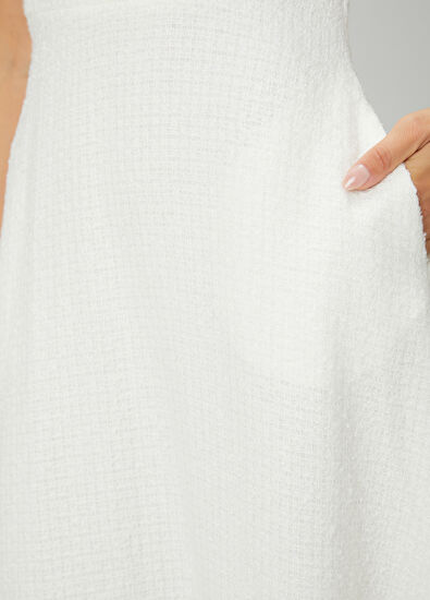 Beymen Club Beyaz Tuvit Dokulu Midi Elbise - 7