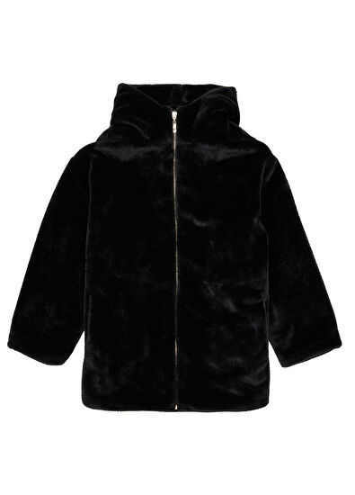 Beymen Club Siyah Kapüşonlu Suni Kürk Kaban - 7