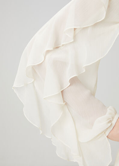 Beymen Club Ekru Fırfırlı Gömlek - 7