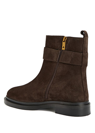 Beymen Club Women's Suede Boots with Brown Logo Belt - 3