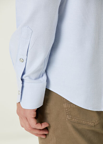 Beymen Club Comfort Fit Açık Mavi Oxford Gömlek - 7