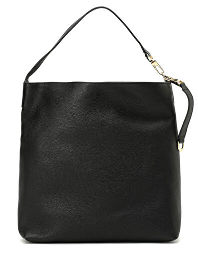 Beymen Club Black Women's Leather Hobo Shoulder Bag - 4