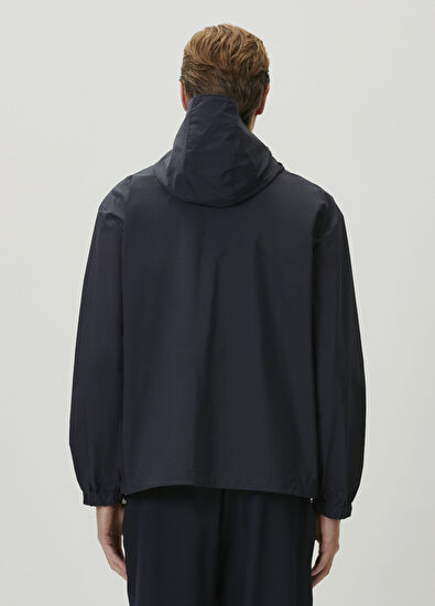 Beymen Club Lacivert Kapüşonlu Deri Biyeli Mont - 5