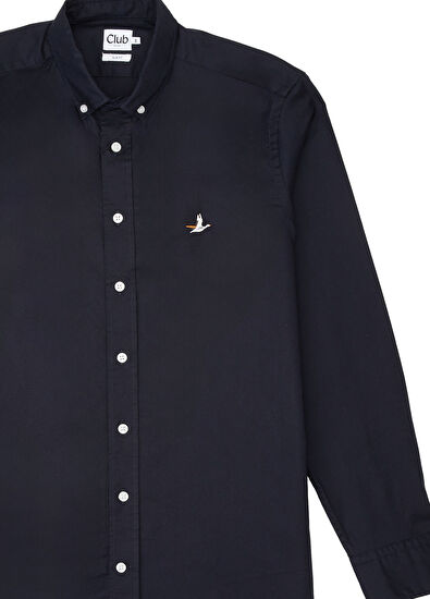 Beymen Club Slim Fit Lacivert Lycralı Oxford Gömlek - 7